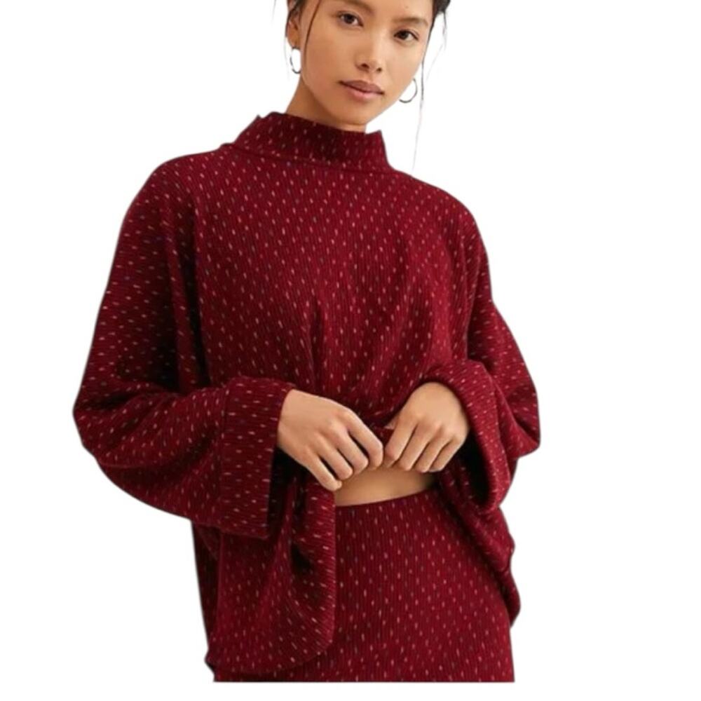 Free people size medium the mood mock neck oversized Burgundy Women's Sweater